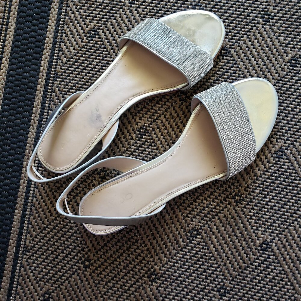 Rhinestone silver sandals